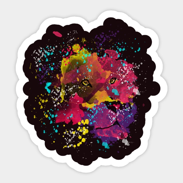 king Lion splatters Sticker by Wimido